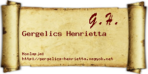 Gergelics Henrietta névjegykártya